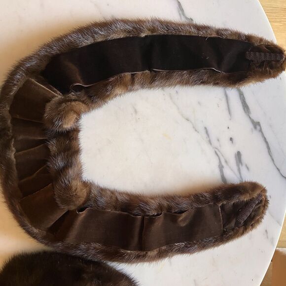 Vintage Mink Fur Women’s Stole Scarf Mink Hat Elegant Glamour 50s Hollywood - Picture 7 of 7